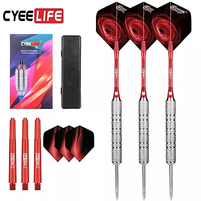 CyeeLife 20/22/24g Professional Steel Tip Darts With CaseExtra Shafts&Flights • $10.97