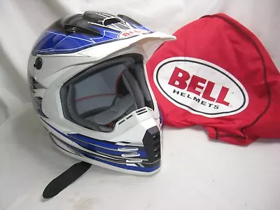 Pre-owned SC-R BELL Helmet XXL Blue White Dirt Bike Motorcross Motorcycle Gear • $102