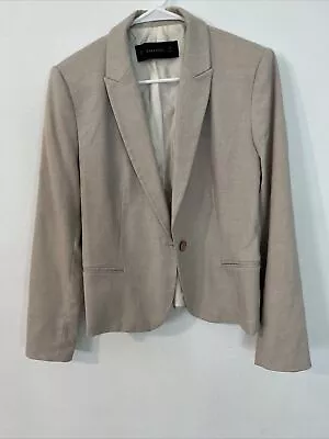 EUC ZARA Camel Tan Oversized Boyfriend Blazer Size Large • £32.78