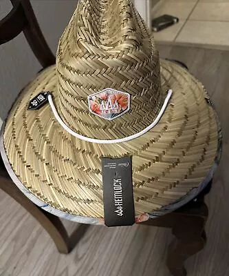 Hemlock Hat Company Straw Sun Hat Drawstring Tropical Beach Surf OSFM • $24.99