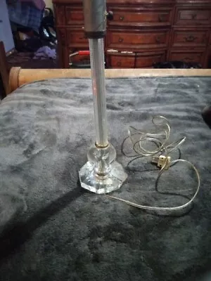 Vintage Cut Glass Crystal Boudoir Table Lamp Mid Century Modern 12  Untested • $20