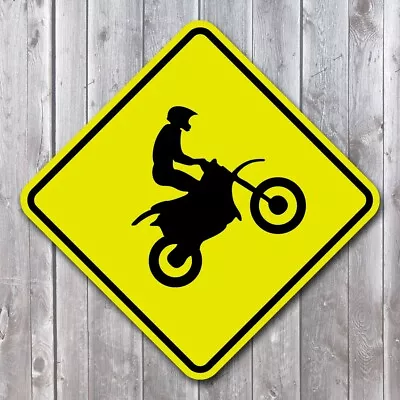 Motocross Dirt Bike Crossing 16 Inch Diag Aluminum Indoor Outdoor Sign • $25.99