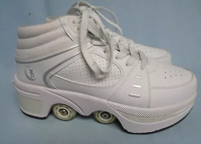 Yousulun Women's Retractable Roller Skate Shoes Eu/39-US/8.5 White LaceUp • $29.99