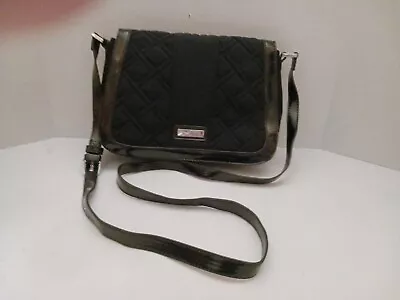 Vera Bradley Crosstown Crossbody Black Quilted Purse 11×7  • $15