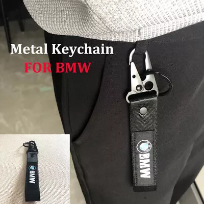 For BMW M Keychain Metal Backpack Key Ring Hook Strap Lanyard Nylon Embroidery • $7.99