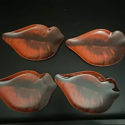 Andy Warhol Precidio Objects Marilyn Monroe Melamine Red Lip Plates Set Of 4 • $59.99