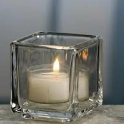 Tealight Or Votive Holder Clear Square Glass 2  X 2  X 2  New • $4.25