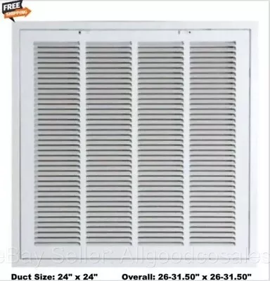 Filtered Air Return Grill Vent Cover 24  X 24  White Removable Face Wall Ceiling • $47.99