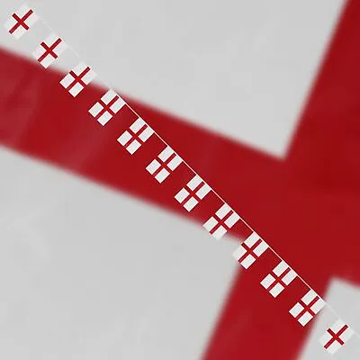 ENGLAND FLAG BUNTING Cross Of Saint George Red White Pennant Patriotic String UK • £3.99