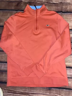 Vineyard Vines Boys Coral 1/4 Zip Whale Pullover Shirt  Youth Sz L (16) • $26.99