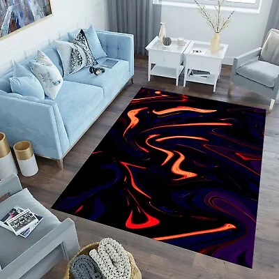 Black And Orange  RugColorful RugNeon RugModern RugLiving Room RugCool  Rug • $61.75