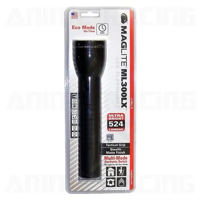 NEW USA MAGLiTE ML300LX 2D CELL STEALTH MATTE BLACK TACTiCAL GRiP LED FLASHLiGHT • $59.95