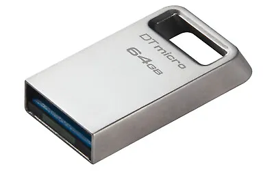 Genuine Kingston 64GB DataTraveller Micro Metal USB3.2 Gen1 FlashDrive UK Seller • £11.24