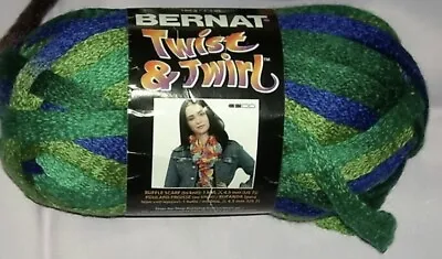 Vtg Bernat Twist & Twirl Ruffle-Mesh Yarn “Peacock” One 3.5 Oz Skein  33 Yds • $7.80