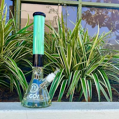 $49.95 • Buy 16  Inch 50 X 7mm Wall Super Thick Base Color Glass Bong Tobacco Hookah Beaker