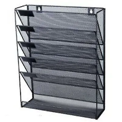 £17.99 • Buy 5 Tier Wall Mesh In Tray Hanging Wall File Mail Magazine Organiser Holder