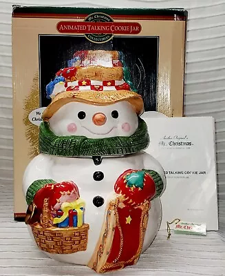 Rare Mr Christmas Animated Talking Musical Snowman Cookie Jar In Original Box • $50