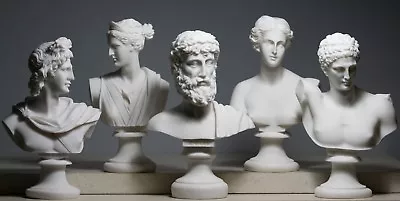 £70.61 • Buy Set 5 Bust Head God Zeus Artemis Aphrodite Hermes Apollo Greek Roman Statue