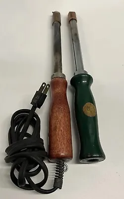 Dunlap Soldering Iron 5408 100 W Works & Extra Handle Wood Handle Vintage Plug • $21.99