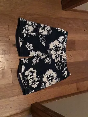 Men’s Merona Blue And White Flowered Board Shorts Swim XL • $8