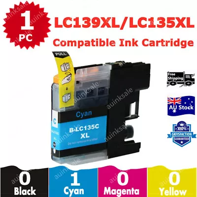 1x Non-OEM Ink Cartridge LC135XL Cyan For Brother MFC J6520dw J6720dw J6920dw • $4.70