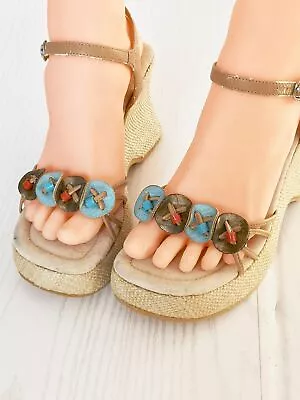 Mudd Flowers Wedge Heels Chunky Heel Platform Sandal Ankle Strap Sweet Girly • $25