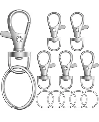 100 Pcs Metal Swivel Clasps Lanyard Hook Lobster Claw Clasp With Key Chain Rings • $7