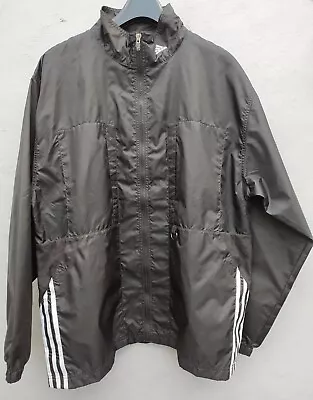 Adidas Jacket Mens Medium Black Football Manager Vintage 90s 3 Stripes Pockets • £21.94