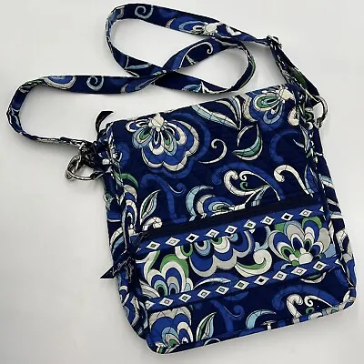 VERA BRADLEY Mailbag Crossbody Mediterranean Blue Purse Handbag Adjustable Strap • $13.91