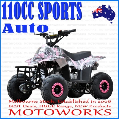 $949 • Buy MOTOWORKS 110CC Sports Auto ATV QUAD Dirt Bike Gokart 4 Wheeler Buggy Kids PINK