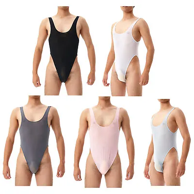 Men Bodysuit High Cut Jumpsuit Fitness Lingerie Sports Swimsuit Sleeveless • $6.50