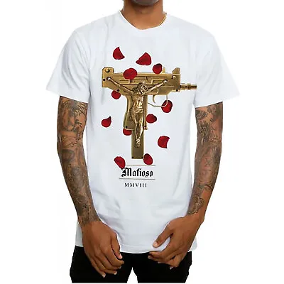 Mafioso Men's Uzi Prayer Short Sleeve T Shirt White Clothing Apparel Tattooed... • $26.24