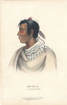 Rare McKenney And Hall Octavo Portrait Print 1855: ME-TE-A. A Pottamatimie Chief • $99.99