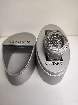 Citizen Men’s Eco-Drive Skyhawk World Time Titanium Bracelet Watch JR3060-59F • £175