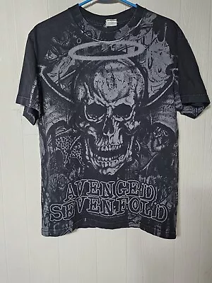 Avenged Sevenfold A7X  T Shirt All Over Print AOP  Black 2009 Size Medium • $50