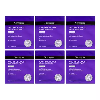 6x Neutrogena Youthful Boost 100% Hydrogel Mask 30g • $39.90