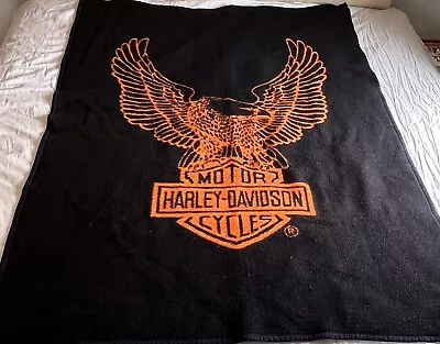 $40 • Buy Harley Davidson Motorcycles Biederlack Fleece Blanket Throw 55x 73 Reversible