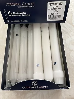 Brand New White Colonial Candles Box Of 9 8 Inches High • £13.30