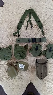 VGC US Military USGI Alice Field Gear Belt Suspenders Ammo Pouches Canteen Set • $87.50