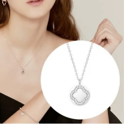J ESTINA CLOVIA Necklace (JJCLNQ3BS163SW420) Luck Clover DIA Modern K-Beauty • $161.59