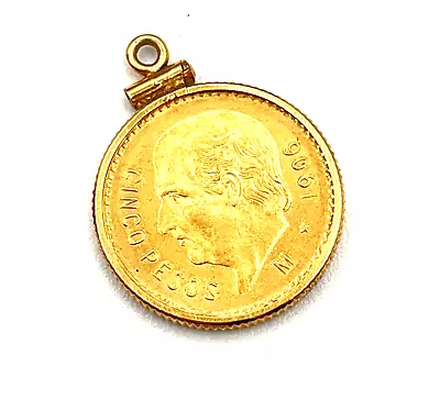 1906 Mexico $5 Pesos Mexican Gold Coin Screw Bezel • $350