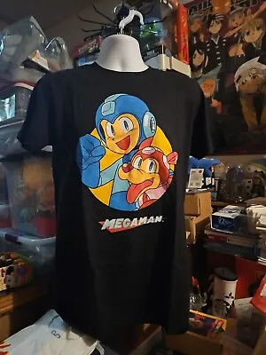 Megaman & Rush Black T-Shirt Anime Licensed  Video Game Capcom  Sizes Medium • $19.99