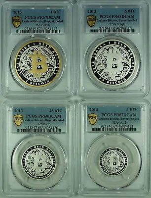 2013 Lealana 4 Coin Set Buyer Funded/Black Address Silver Bitcoin Coins PCGS • $14995