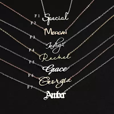 Personalized Custom Name Necklace Nameplate Letter Stainless Steel Pendant • £5.29