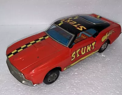 Vintage TPS Japan Tin Ford Mustang Mach 1 Stunt Car Battery Operated Works! • $49