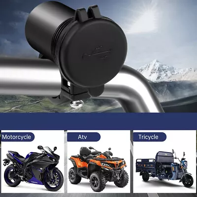 Waterproof Motorcycle Handlebar USB Charger Dapter Power Supply Socket Switch • $9.37