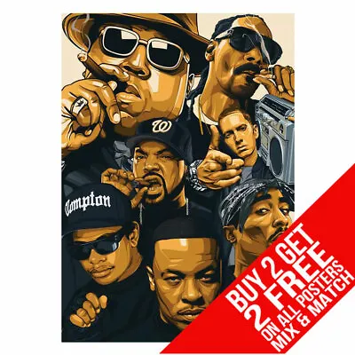 Old School Rappers Bb1 2pac Biggie Nwa Poster A4 A3 Size Buy 2 Get Any 2 Free • £6.97