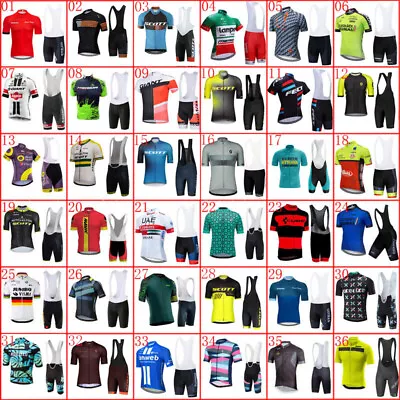 2023 Men  Team Cycling Jersey Bib Shorts Set Summer Short Sleeve Bike Sport Suit • $28.50