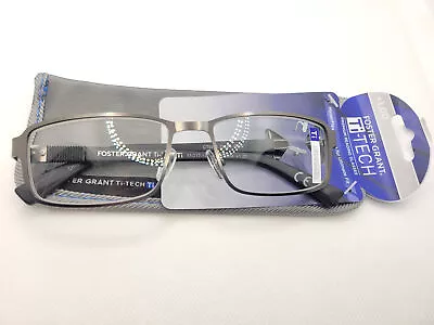 Foster Grant Mens Ti-Tech TI 104 Reading Glasses 55□17-140 CHOOSE YOUR STRENGTH • $19.95