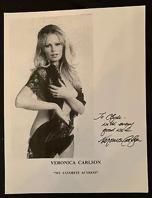 8x10” VERONICA CARLSON SIGNED CARD Hammer Films Dracula Frankenstein • $5